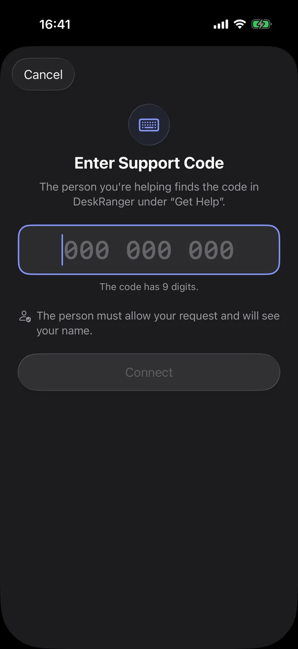 Enter a support code
