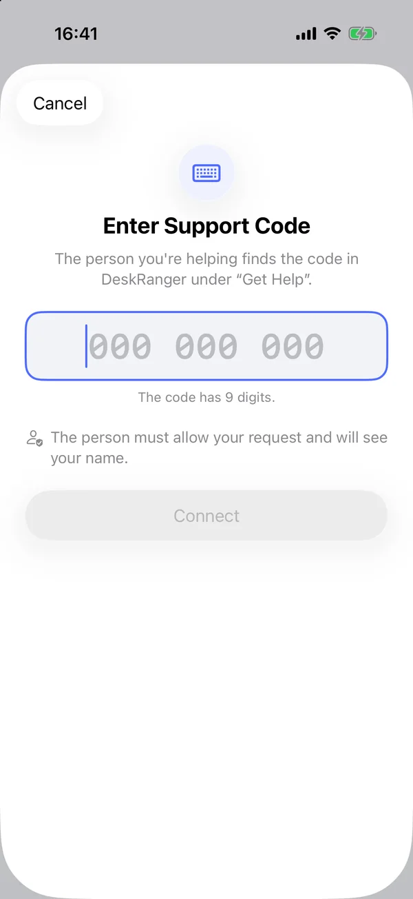 Enter a support code