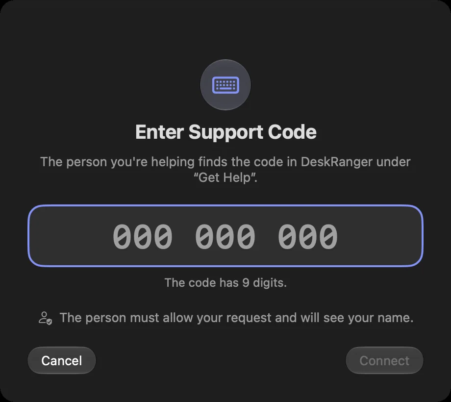 Enter a support code