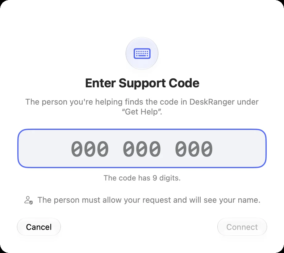 Enter a support code