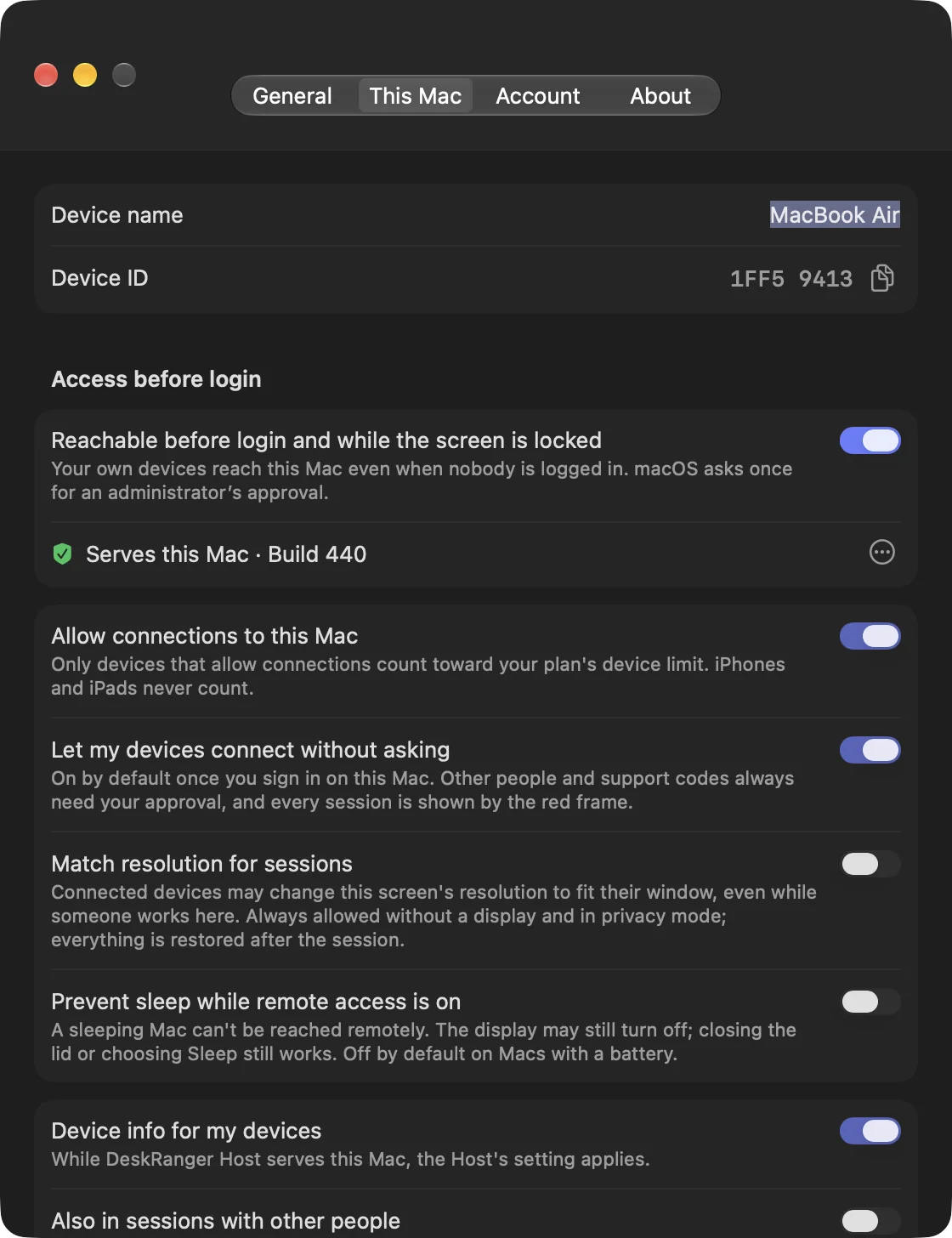 Ajustes «Este Mac»: accesible antes de iniciar sesión y con la pantalla bloqueada