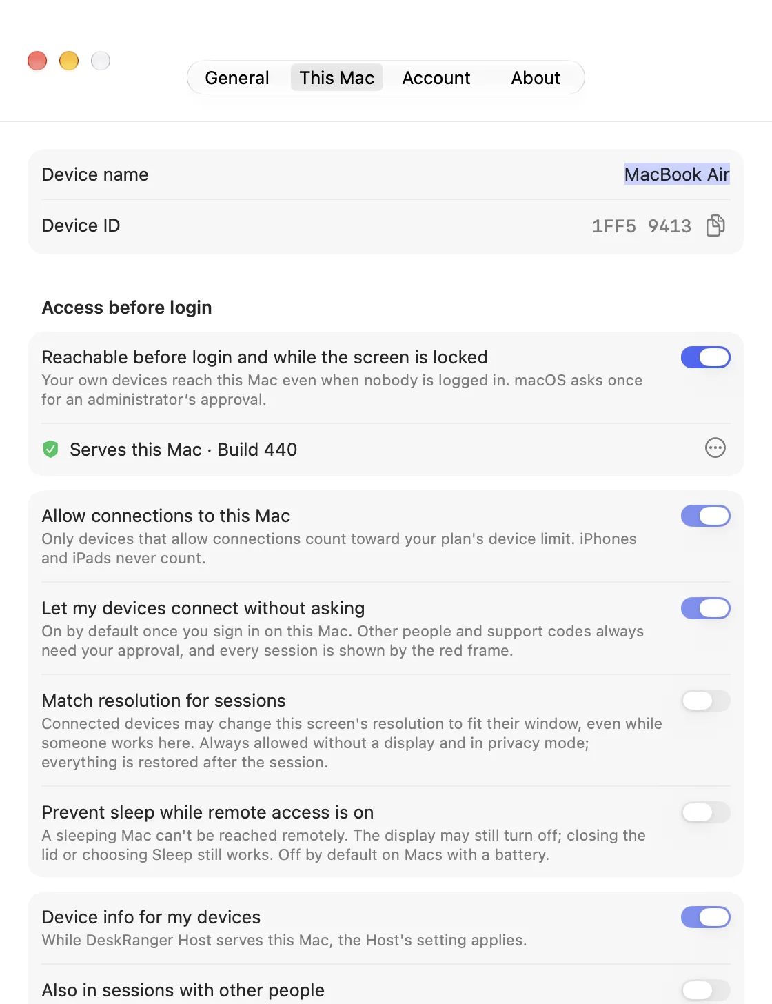 Ajustes «Este Mac»: accesible antes de iniciar sesión y con la pantalla bloqueada